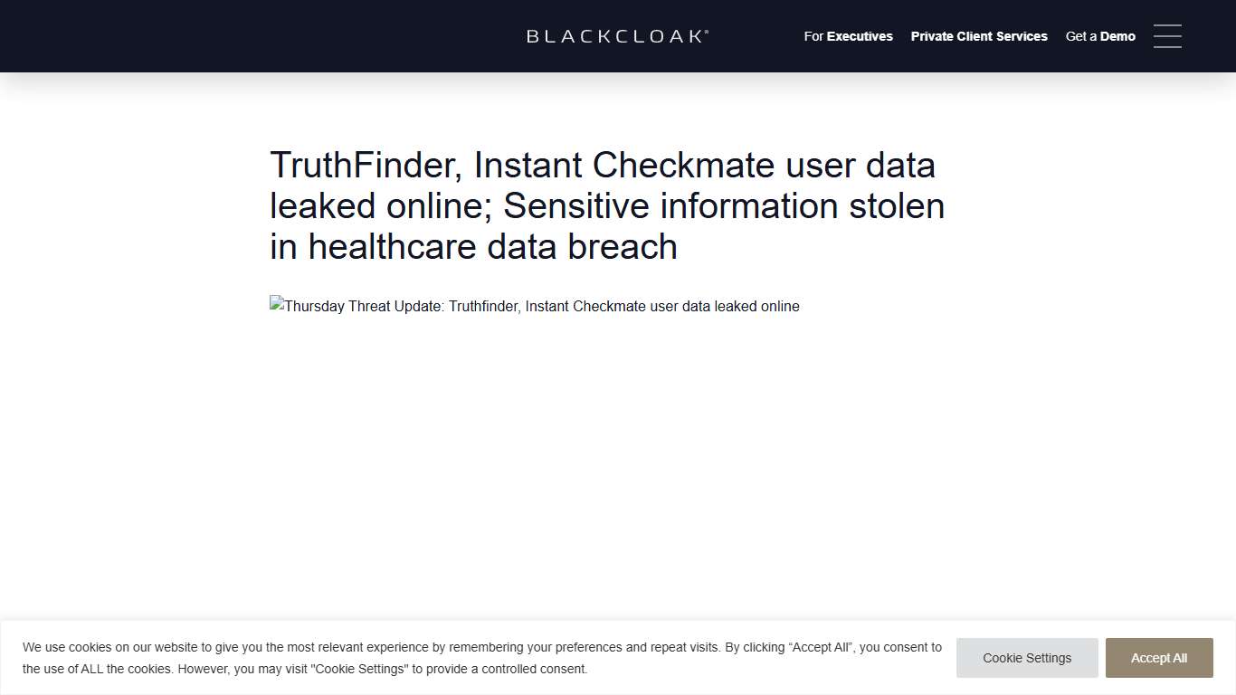 Online User Data Leaks & Healthcare Data Breach BlackCloak
