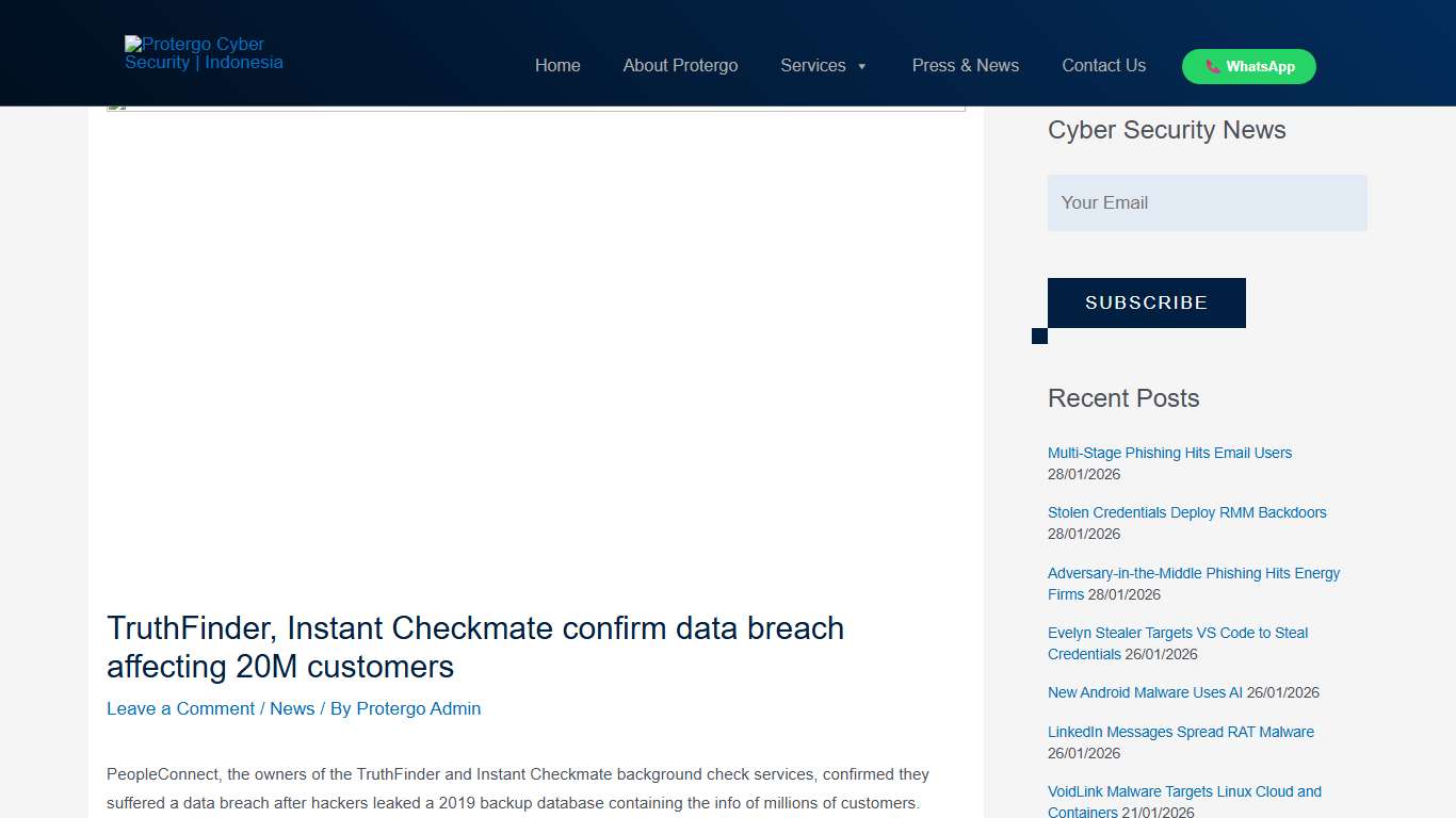 TruthFinder, Instant Checkmate confirm data breach affecting 20M customers