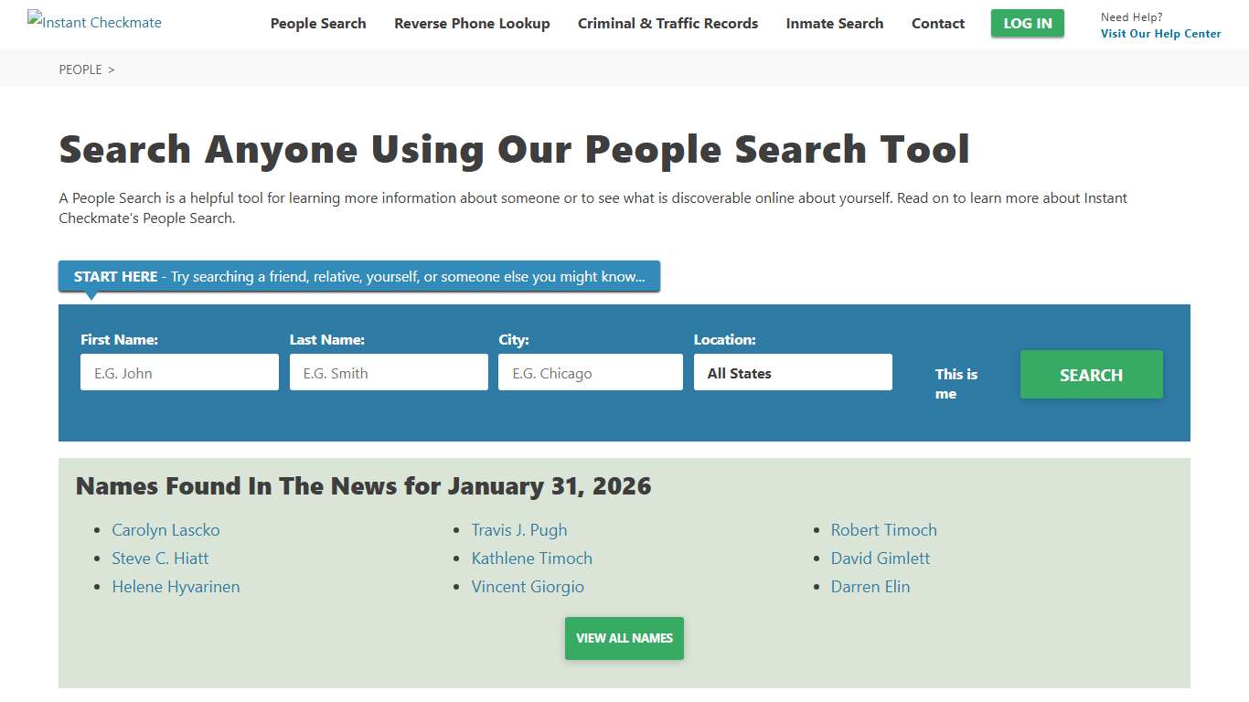 People Search - Search People Online - Instant Checkmate